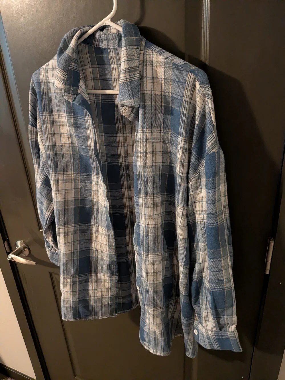 Blue Plaid Button-Up Shirt